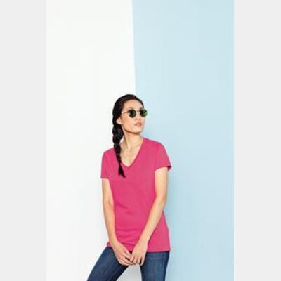 District Made™ - Ladies Perfect Weight V-Neck Tee. DM1170L  Thumbnail