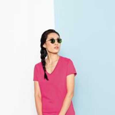 District Made™ - Ladies Perfect Weight V-Neck Tee. DM1170L  Thumbnail