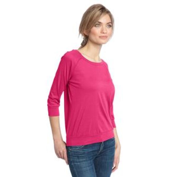 District Made™ - Ladies Modal Blend 3/4-Sleeve Raglan DM482  Thumbnail