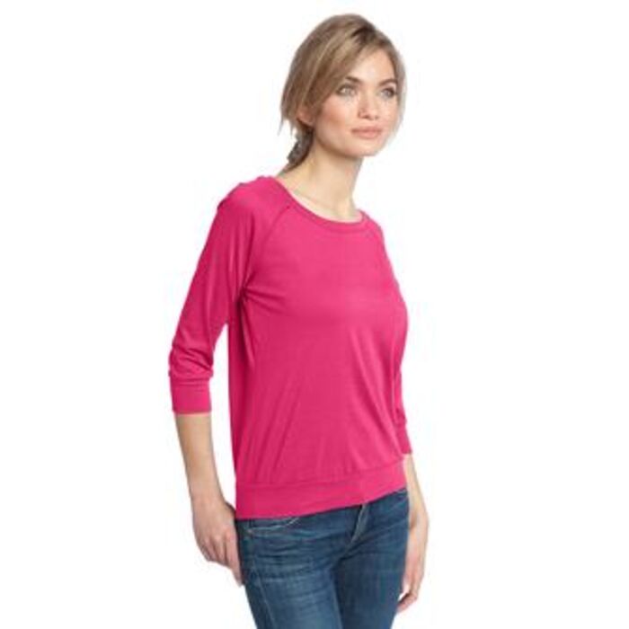 District Made™ - Ladies Modal Blend 3/4-Sleeve Raglan DM482  Thumbnail