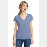 District Made™ - Ladies Mini Stripe Dolman V-Neck Tee. DM422  Thumbnail