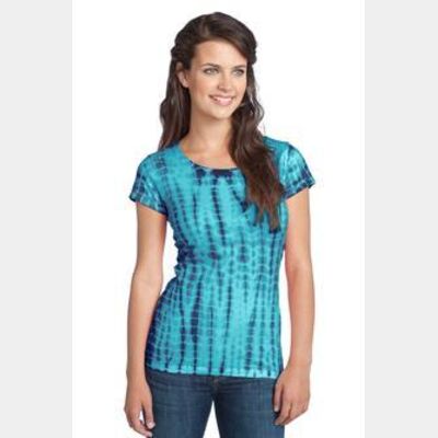 District® - Juniors Tie-Dye Girly Crew Tee DT2300 Thumbnail