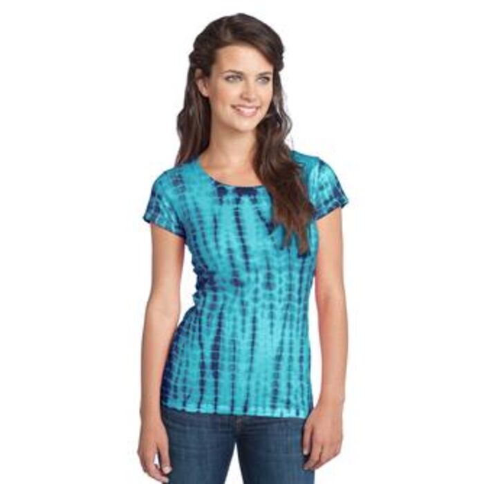 District® - Juniors Tie-Dye Girly Crew Tee DT2300 Thumbnail