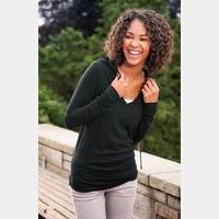 District® - Juniors Slub V-Neck Hoodie. DT241  Thumbnail