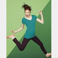 District® - Juniors Modal Blend Double V-Neck Tee DT282 Thumbnail