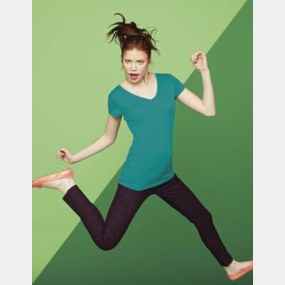 District® - Juniors Modal Blend Double V-Neck Tee DT282 Thumbnail