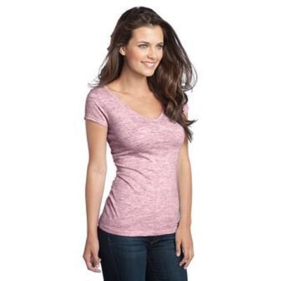 District® - Juniors Extreme Heather Cap Sleeve V-Neck Tee DT2001 Thumbnail