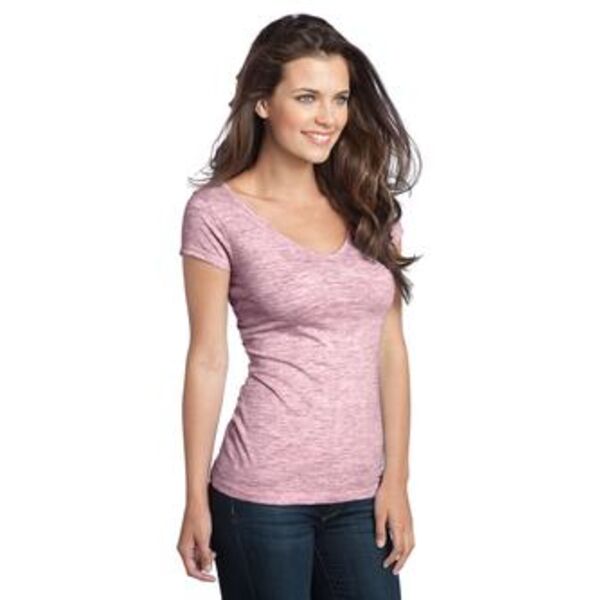 District® - Juniors Extreme Heather Cap Sleeve V-Neck Tee DT2001 Thumbnail