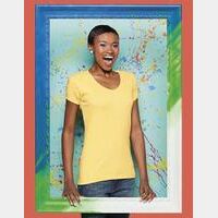 District® - Juniors 1x1 Rib V-Neck Tee. DT234V  Thumbnail
