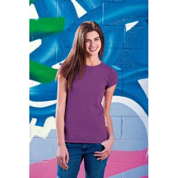 District® - Juniors 1x1 Rib Crew Neck Tee. DT234C  Thumbnail