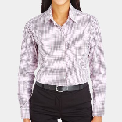 CrownLux Performance™ Ladies' Micro Windowpane Shirt Thumbnail