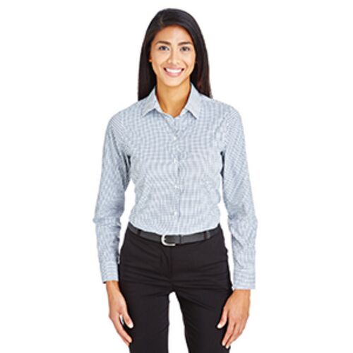 CrownLux Performance™ Ladies' Micro Windowpane Shirt Thumbnail