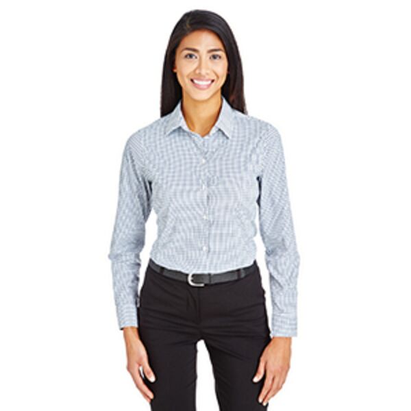 CrownLux Performance™ Ladies' Micro Windowpane Shirt Thumbnail