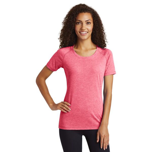 Ladies PosiCharge ® Tri Blend Wicking Scoop Neck Raglan Tee Thumbnail