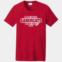 Track & Field Ladies Crew-Neck Tee - SVJH Ladies 50/50 Cotton/Poly T Shirt Thumbnail