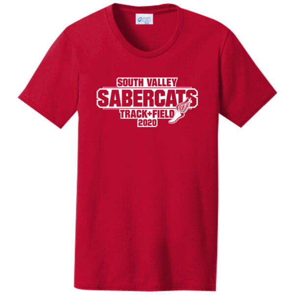 Track & Field Ladies Crew-Neck Tee - SVJH Ladies 50/50 Cotton/Poly T Shirt Thumbnail