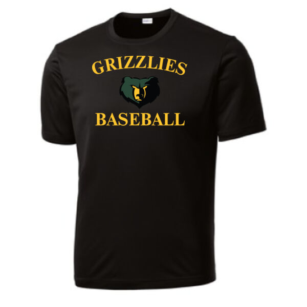 Black Performance Tee Greenfield Bat Design Thumbnail