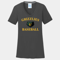 Charcoal Ladies Essential Blended Performance V Neck Tee Thumbnail