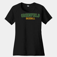Black Ladies PosiCharge ® Tri Blend Wicking Scoop Neck Raglan Tee Baseball Thumbnail