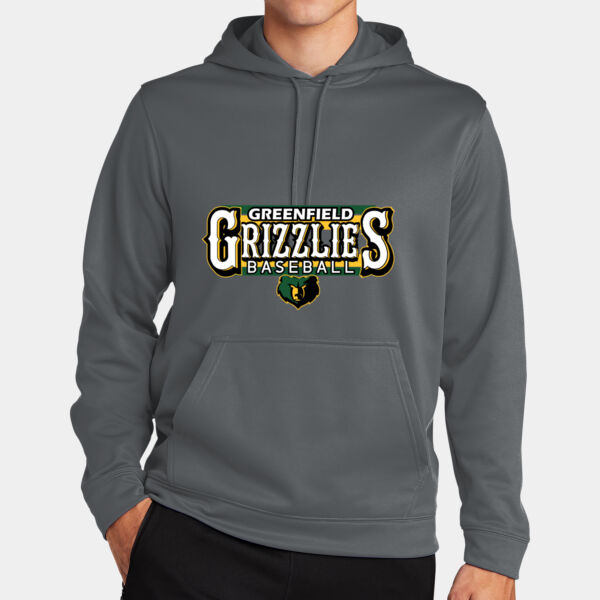 Dark Grey Sport Wick ® Fleece Hooded Pullover Thumbnail