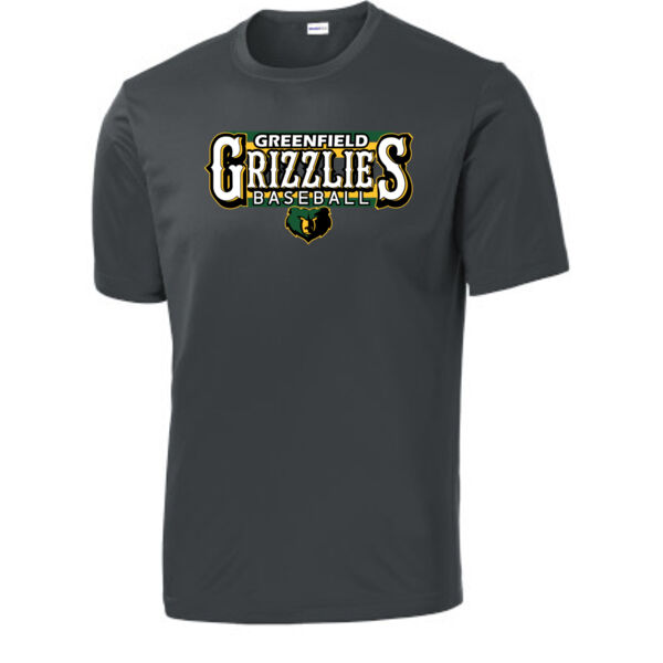 Iron Grey Performance Tee Greenfield Bat Design Thumbnail