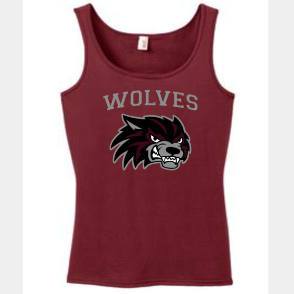 Wolves Football Ladies Maroon Tank Top Thumbnail
