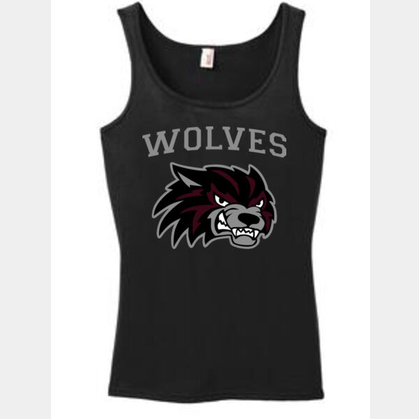 Wolves Football Ladies Black Tank Top Thumbnail