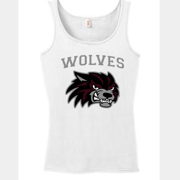 Wolves Football Ladies White Tank Top Thumbnail