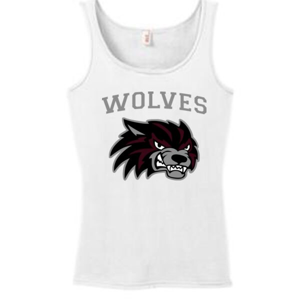 Wolves Football Ladies White Tank Top Thumbnail