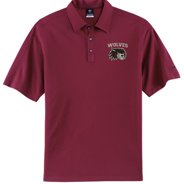 Wolves Football Embroidered Maroon Nike Polo Shirt Thumbnail