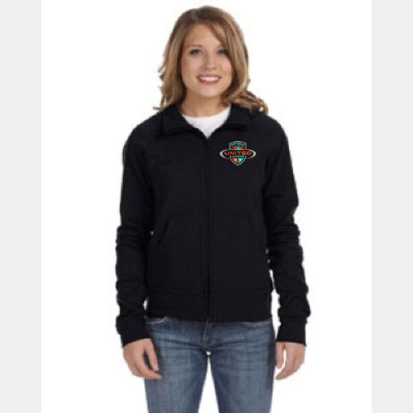 Black Ladies Cotton/Spandex Cadet Jacket Thumbnail