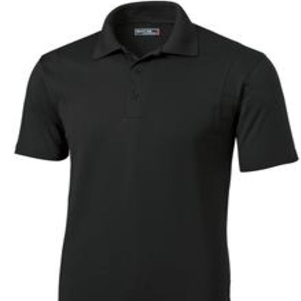 Micropique Sport-Wick® Black Polo. Thumbnail