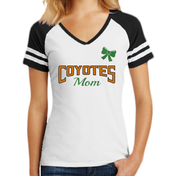 Black Ladies Game V-Neck Tee Thumbnail