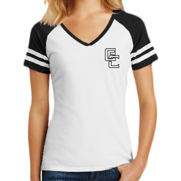 White Ladies Game V-Neck Tee Thumbnail