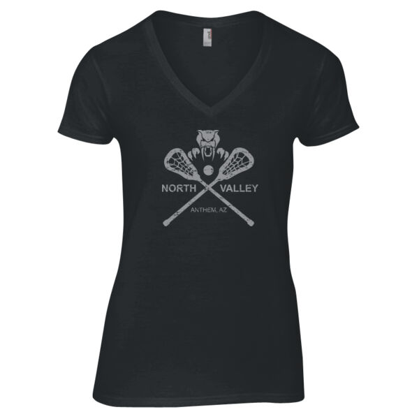 Ladies Black V-Neck Thumbnail