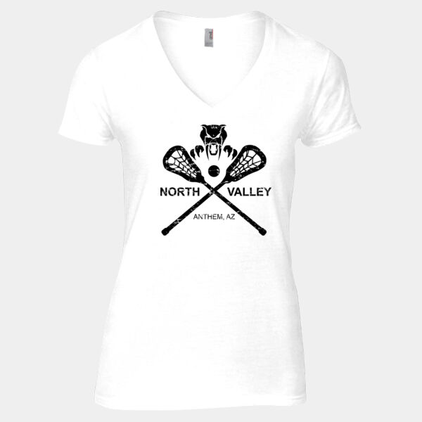 Ladies White V-Neck Thumbnail