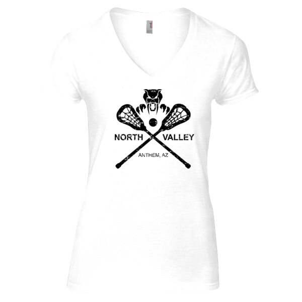 Ladies White V-Neck Thumbnail
