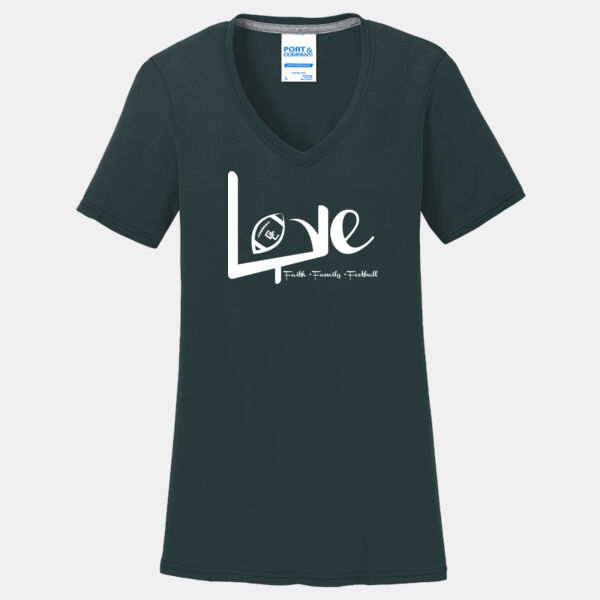 I Love Football Ladies V-Neck Thumbnail