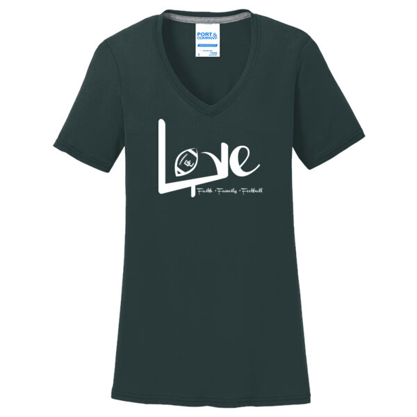 I Love Football Ladies V-Neck Thumbnail